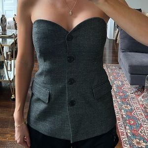 NWT Zara gray blazer strapless top